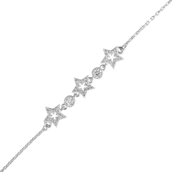 Bratara argint cu stelute si pietre zirconia Silver Star Glow