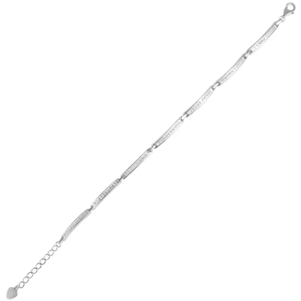 Bratara argint cu placute si pietre Zirconia Silver Elegant Bars