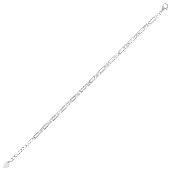 Bratara argint cu dreptunghiuri si pietre zirconia Silver Geometric Shine