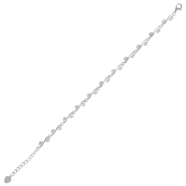 Bratara argint cu pietre zirconia rotunde Silver Sparkle Line
