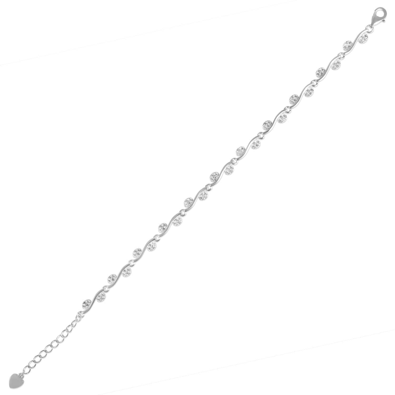 Bratara argint cu pietre zirconia rotunde Silver Sparkle Line