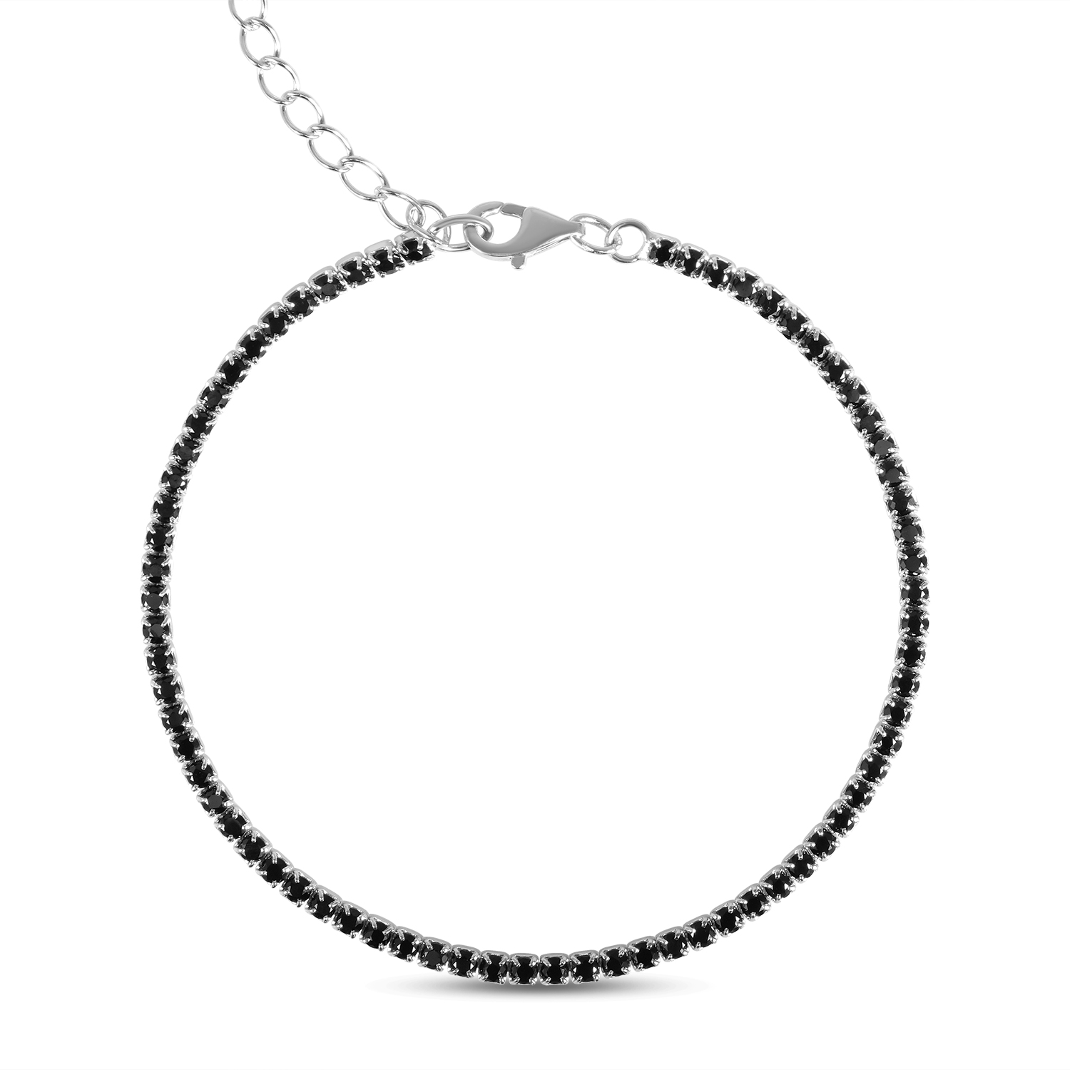 Bratara argint tennis cu pietre zirconia negre Midnight Spark Line