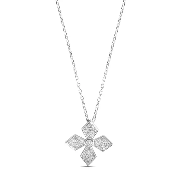 Colier de argint cu pandantiv geometric pavÃ© Silver Nova Bloom