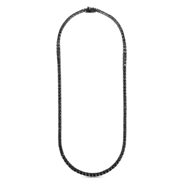 Colier de argint negru Tennis cu pietre Zirconia negre Noir Midnight Tennis