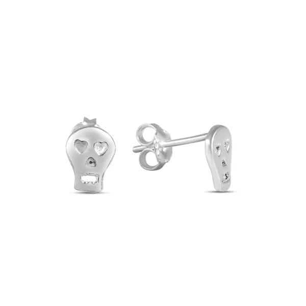 Cercei argint in forma de craniu Skull Mini Shape