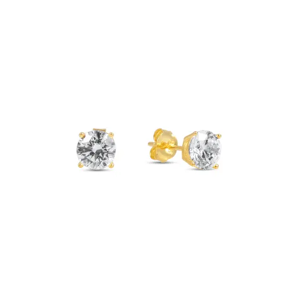 Cercei argint galben cu piatra Zirconia Golden Spark