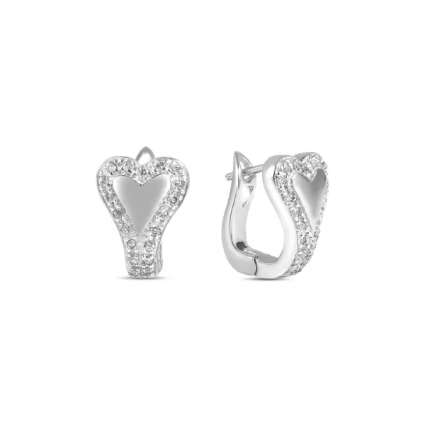 Cercei argint in forma de inima cu pietre Zirconia Heart Radiance Glow