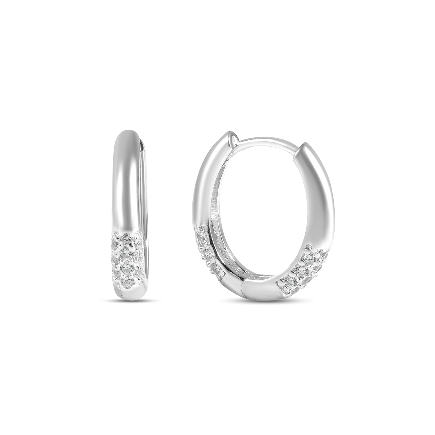 Cercei argint rotunzi cu pietre Zirconia Silver Round Glow