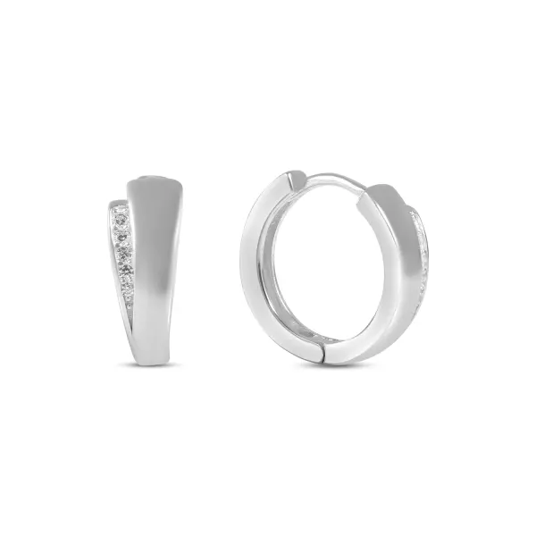 Cercei argint rotunzi cu model si pietre zirconia Round Spark Pattern
