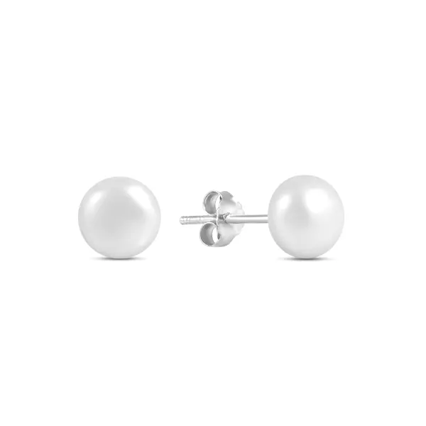 Cercei argint cu perla simpli Pure Pearl Studs