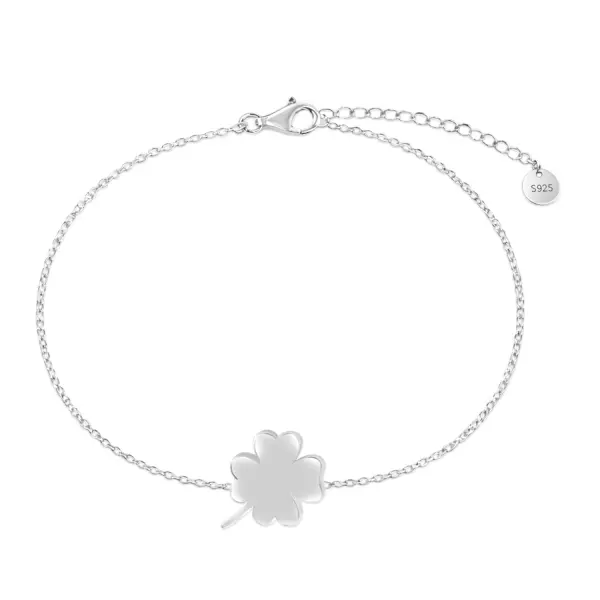 Bratara argint cu trifoi cu patru foi Lucky Clover