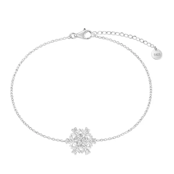 Bratara argint cu fulg de nea si pietre Zirconia Snow Sparkle