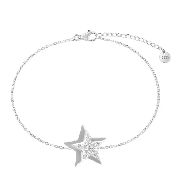 Bratara argint cu stea si pietre Zirconia Celestial Spark