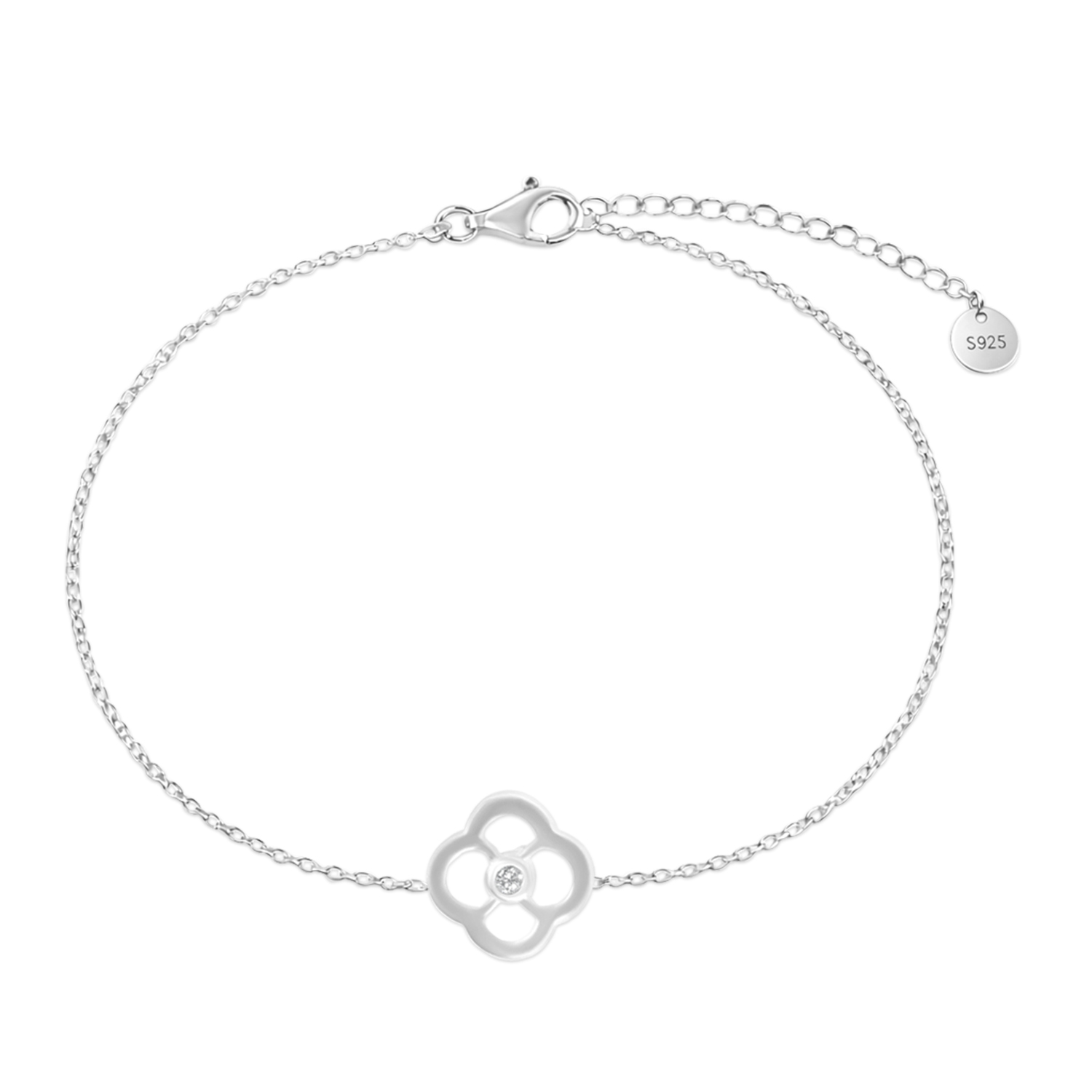 Bratara argint cu floare si piatra Zirconia Floral Light