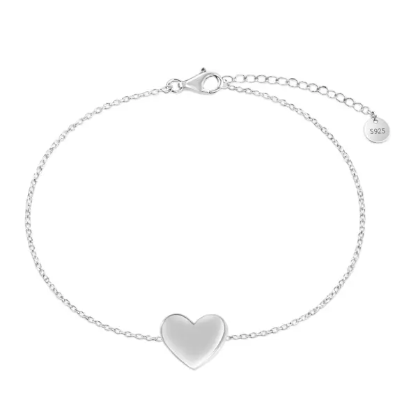 Bratara argint cu inima plina Silver Heart