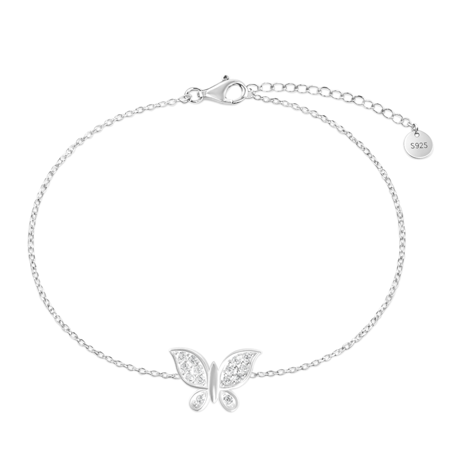 Bratara argint cu fluture si aripi din pietre Zirconia Butterfly Grace
