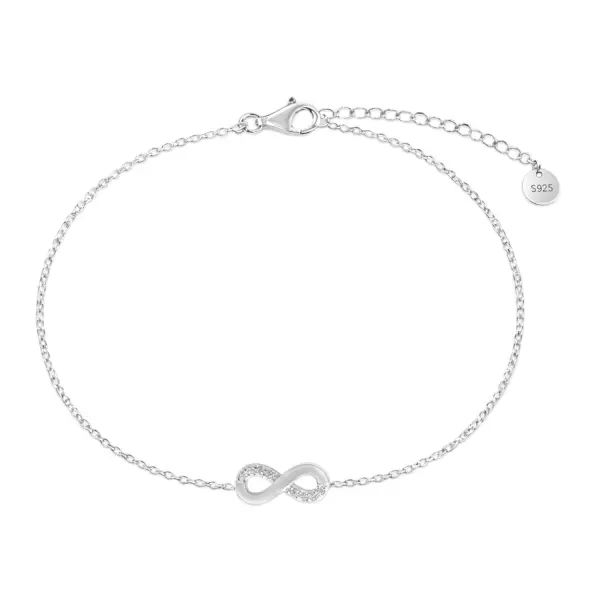Bratara argint cu semnul infinitului si pietre Zirconia Half of Eternity