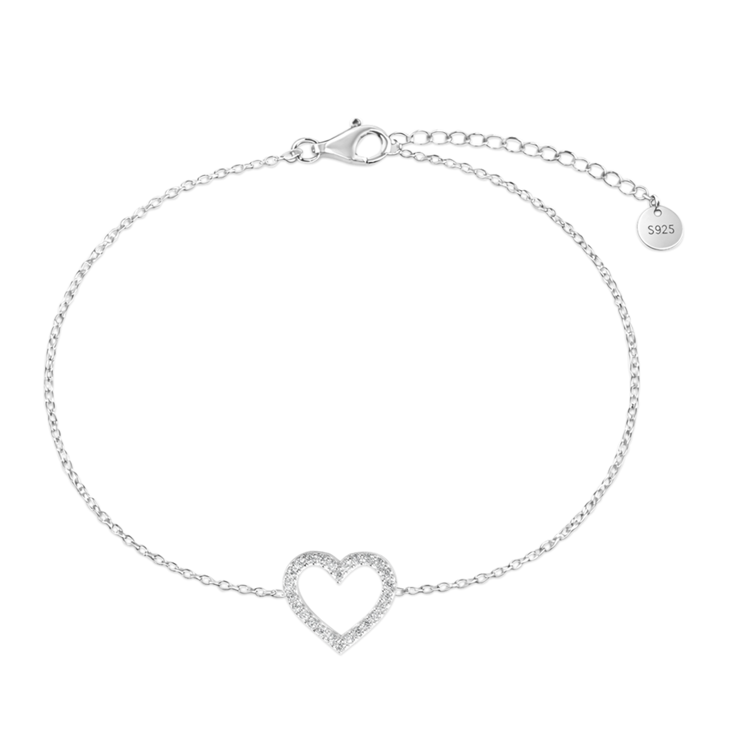 Bratara argint cu inima si pietre Zirconia Pure Heart Glow
