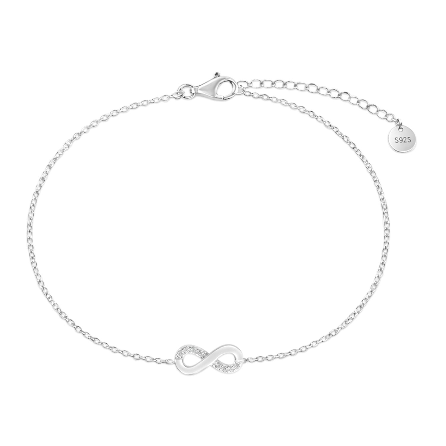 Bratara argint cu semnul infinitului si pietre Zirconia Endless Light