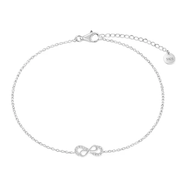 Bratara argint cu simbol infinit si pietre Zirconia Infinite Spark