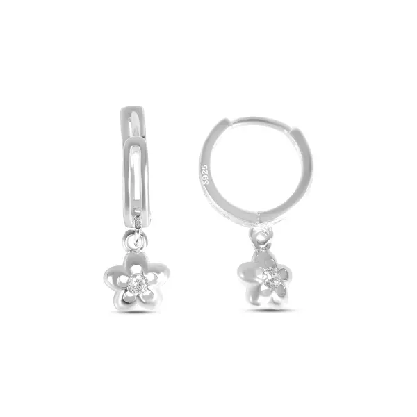 Cercei argint cu flori si pietre Zirconia Floral Spark