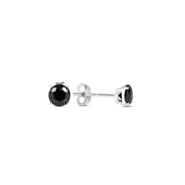 Cercei argint cu pietre Zirconia negre Black Elegance