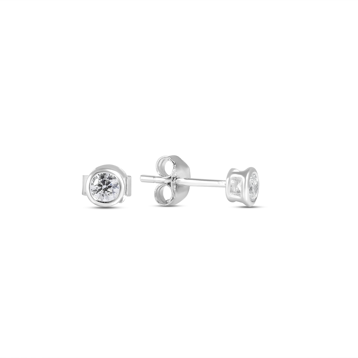 Cercei argint cu pietre Zirconia rotunde Pure Circle Glow