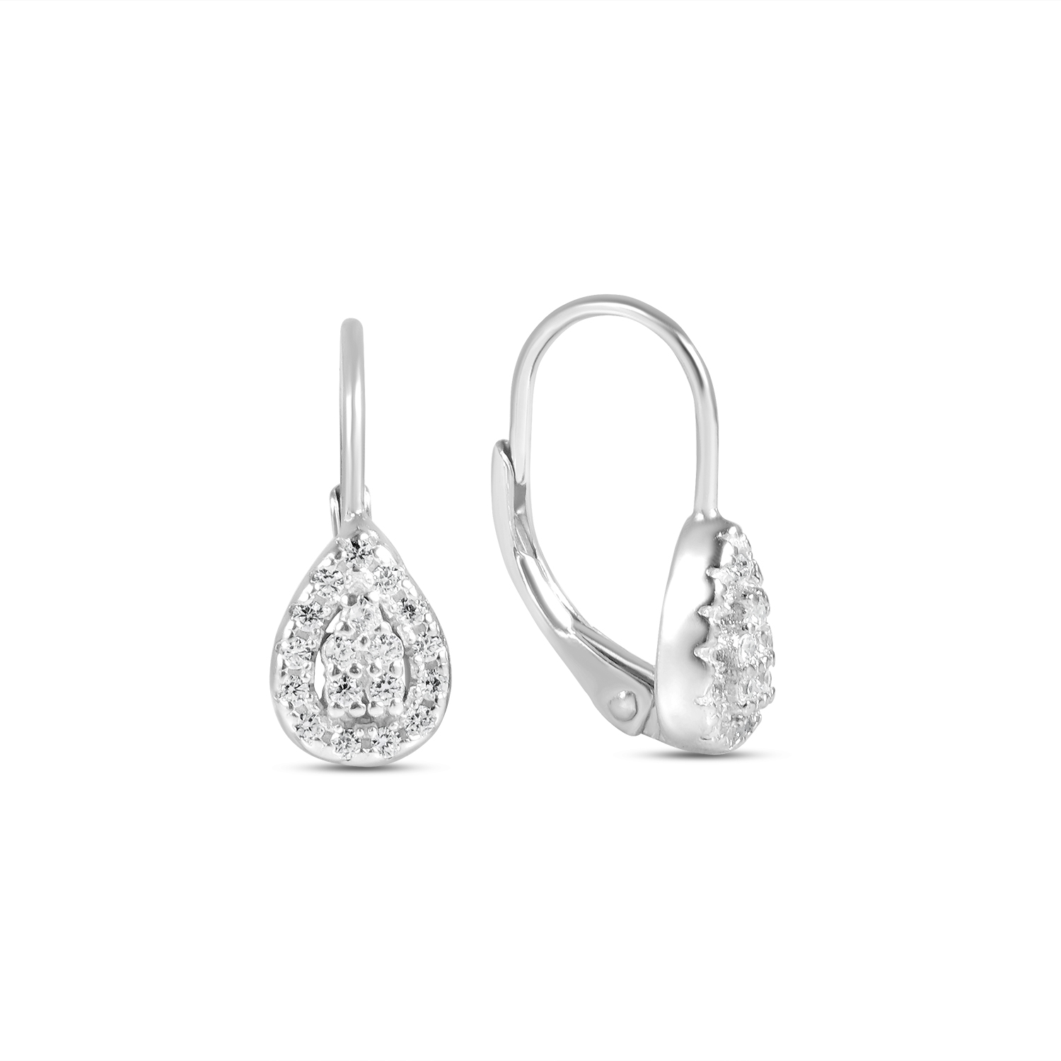 Cercei argint in forma de picatura cu pietre Zirconia Drop Grace