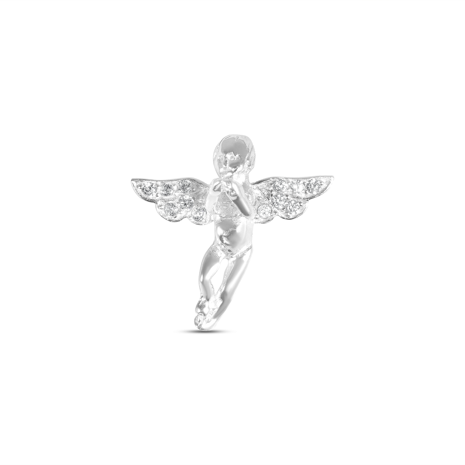 Pandantiv argint in forma de inger cu aripi si pietre Zirconia Celestial Guardian
