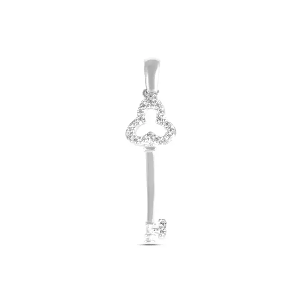Pandantiv argint in forma de cheie cu pietre Zirconia Secret Key Glow