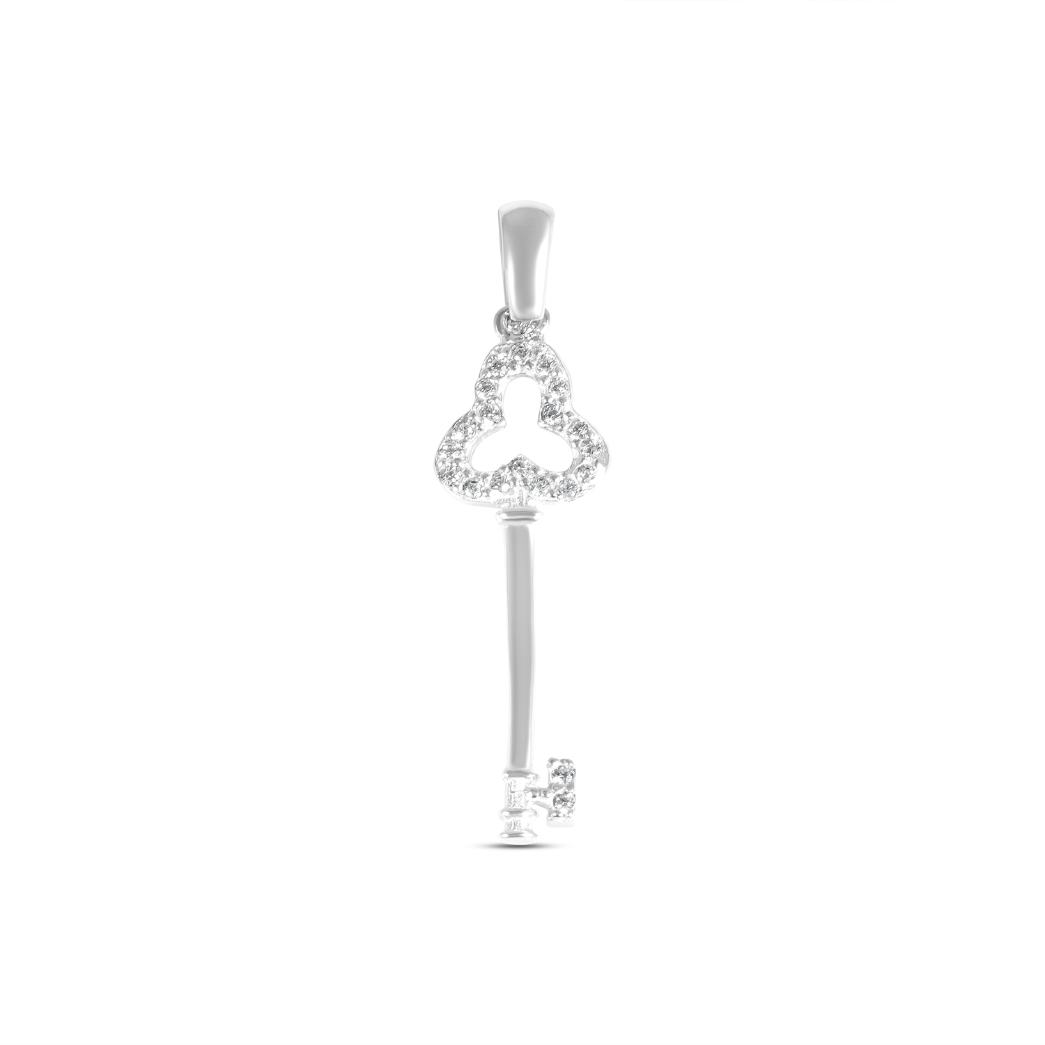 Pandantiv argint in forma de cheie cu pietre Zirconia Secret Key Glow