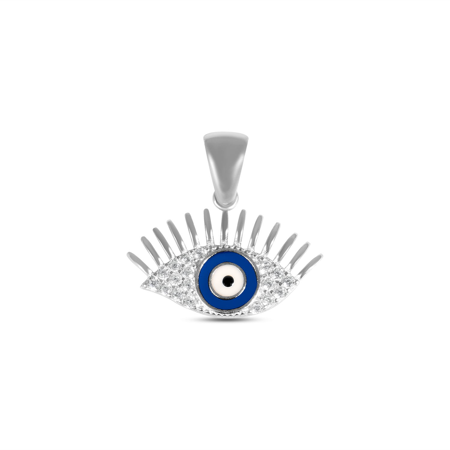 Pandantiv argint in forma de ochi cu pietre zirconia Blue Aura