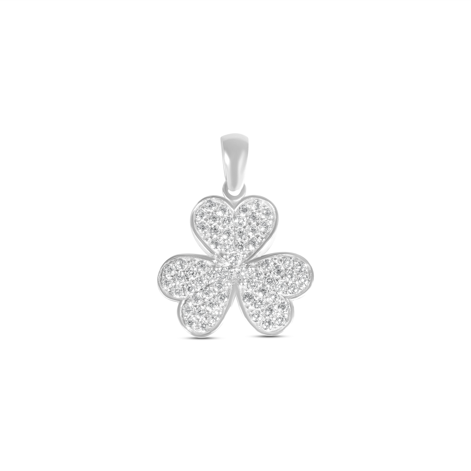 Pandantiv argint in forma de trifoi cu pietre zirconia Lucky Clover Glow