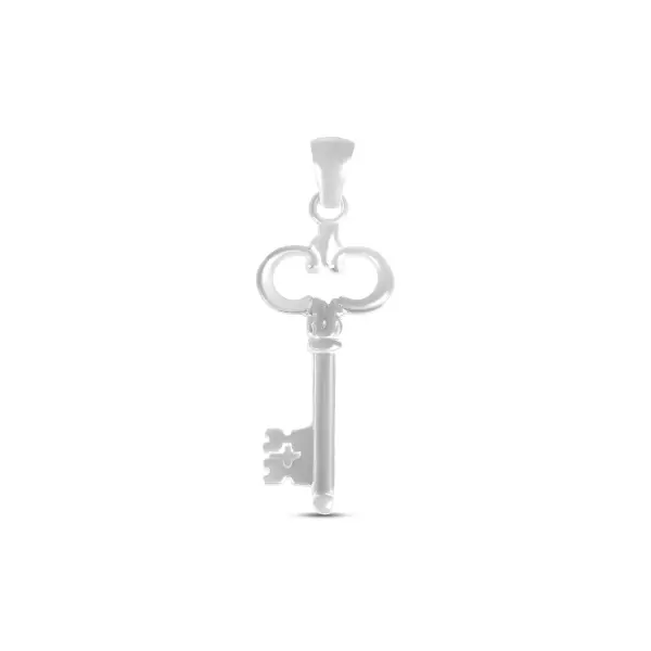 Pandantiv argint in forma de cheie cu detalii fine Lucky Key