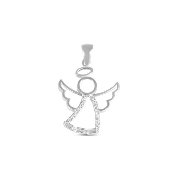 Pandantiv argint in forma de inger cu pietre zirconia Angel Light Grace