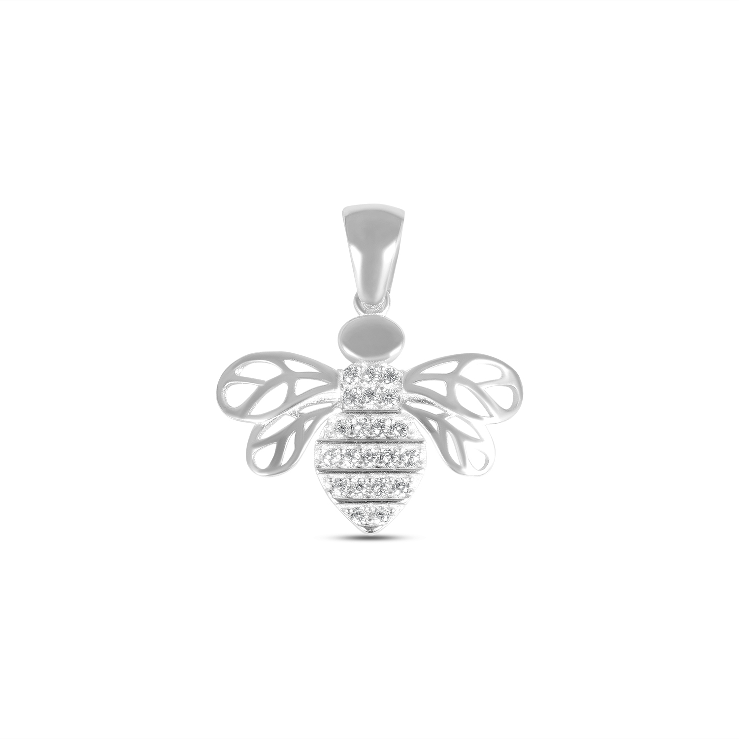 Pandantiv argint in forma de albina cu pietre zirconia Honey Spark