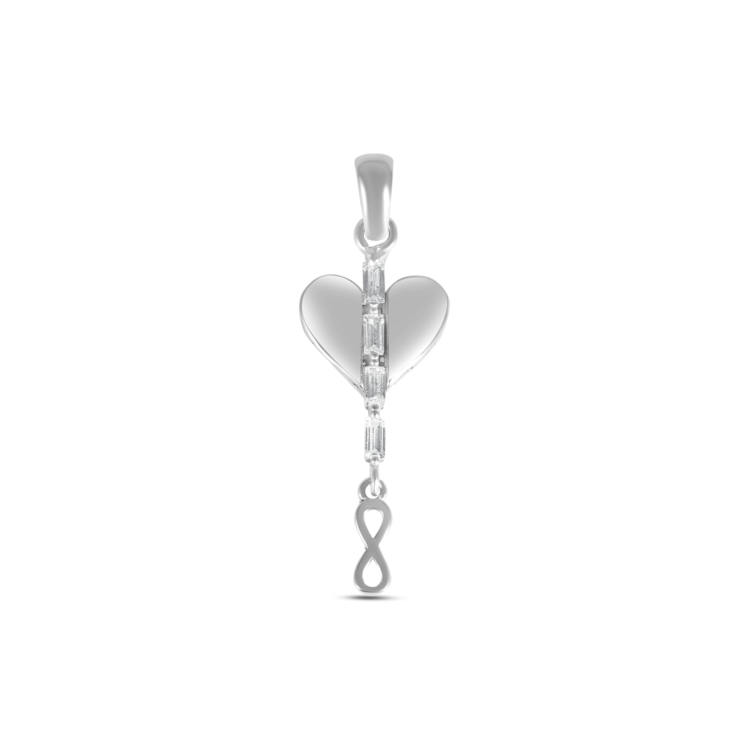 Pandantiv argint in forma de inima cu semnul infinitului si pietre Zirconia Infinite Heart Bond