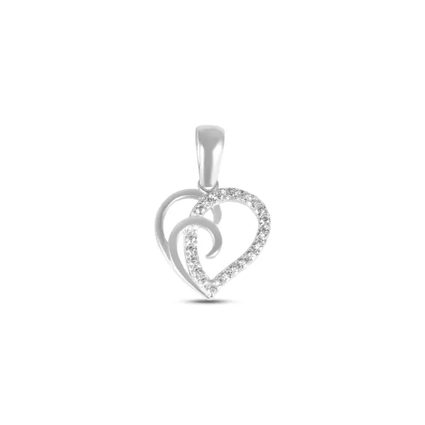 Pandantiv argint in forma de inima cu pietre zirconia Pure Love Heart