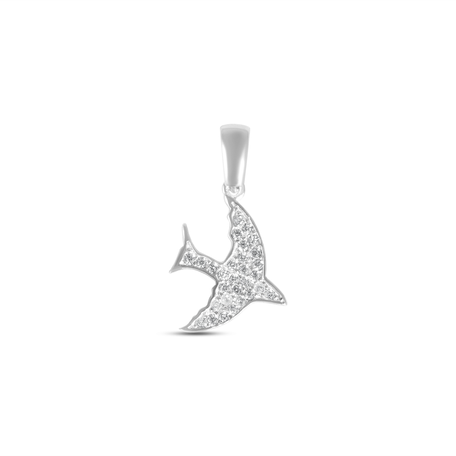 Pandantiv argint in forma de pasare cu pietre Zirconia Flying Grace