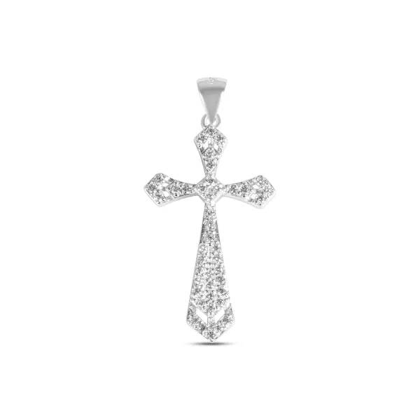Pandantiv argint in forma de cruce cu pietre Zirconia Regal Cross