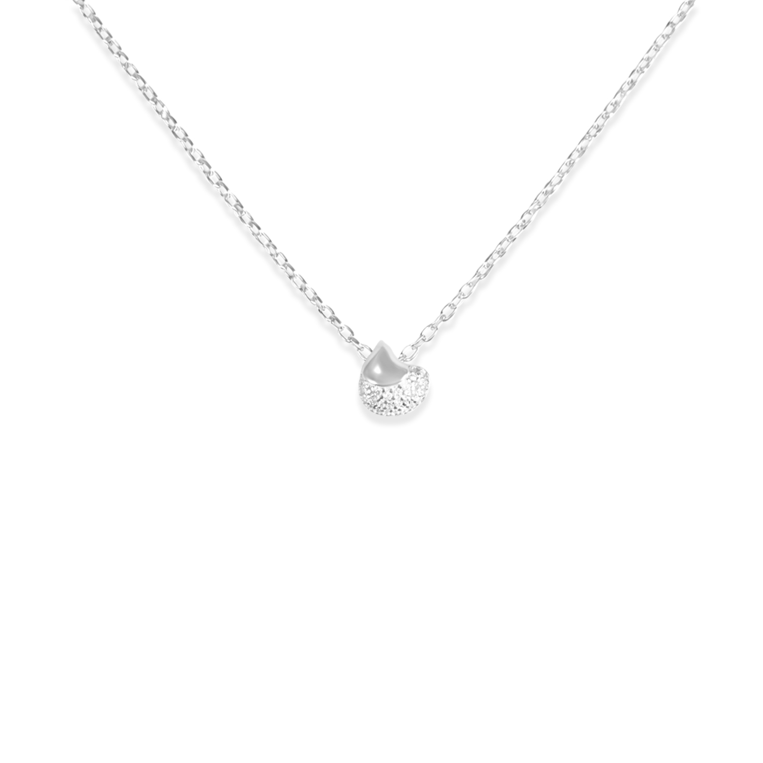 Colier de argint cu pandantive tip picatura si pietre zirconia Liquid Drops Glow