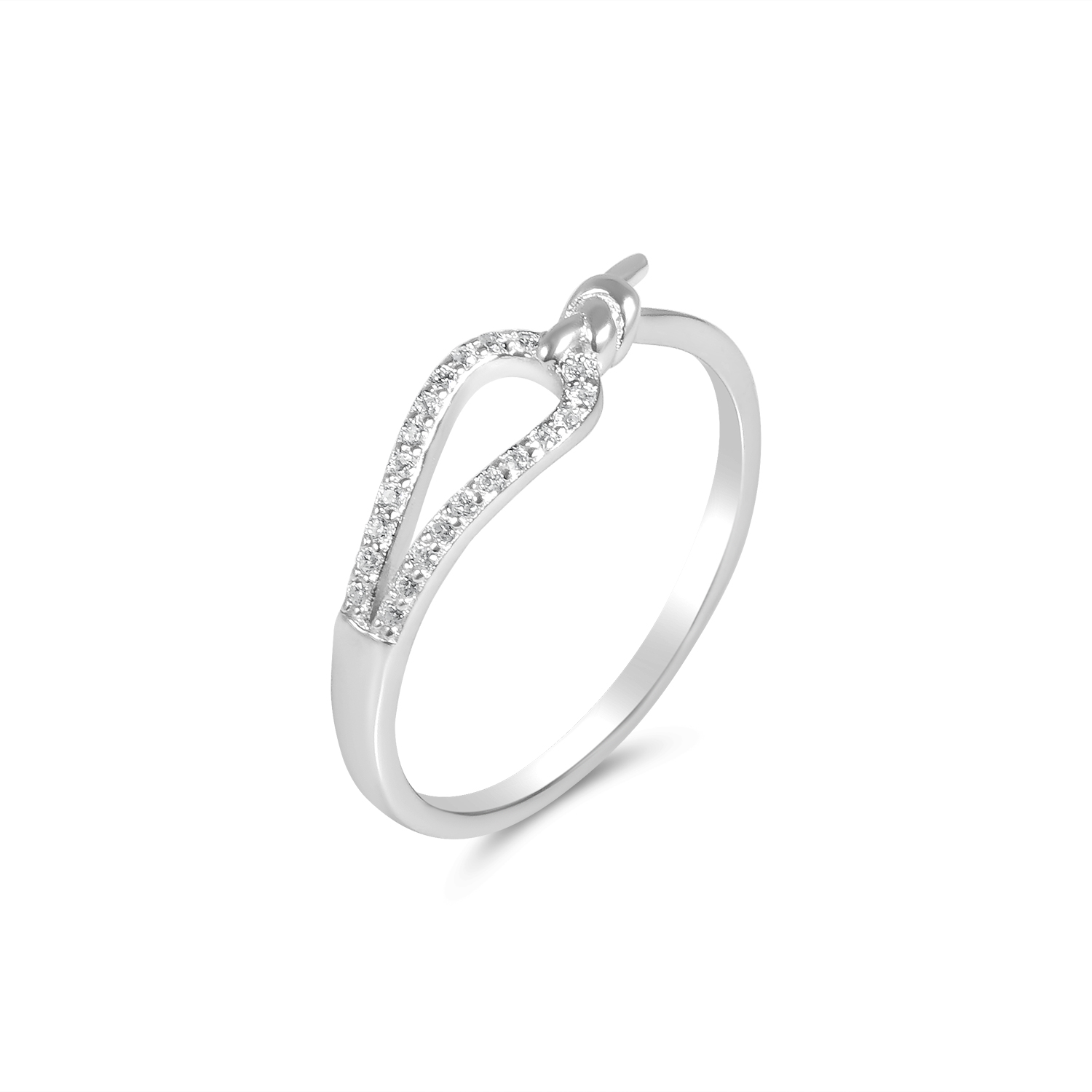 Inel argint dama cu impletitura dubla si pietre zirconia Crystal Twist