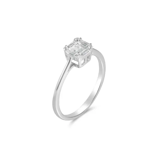 Inel argint dama cu piatra zirconia patrata Radiant Square
