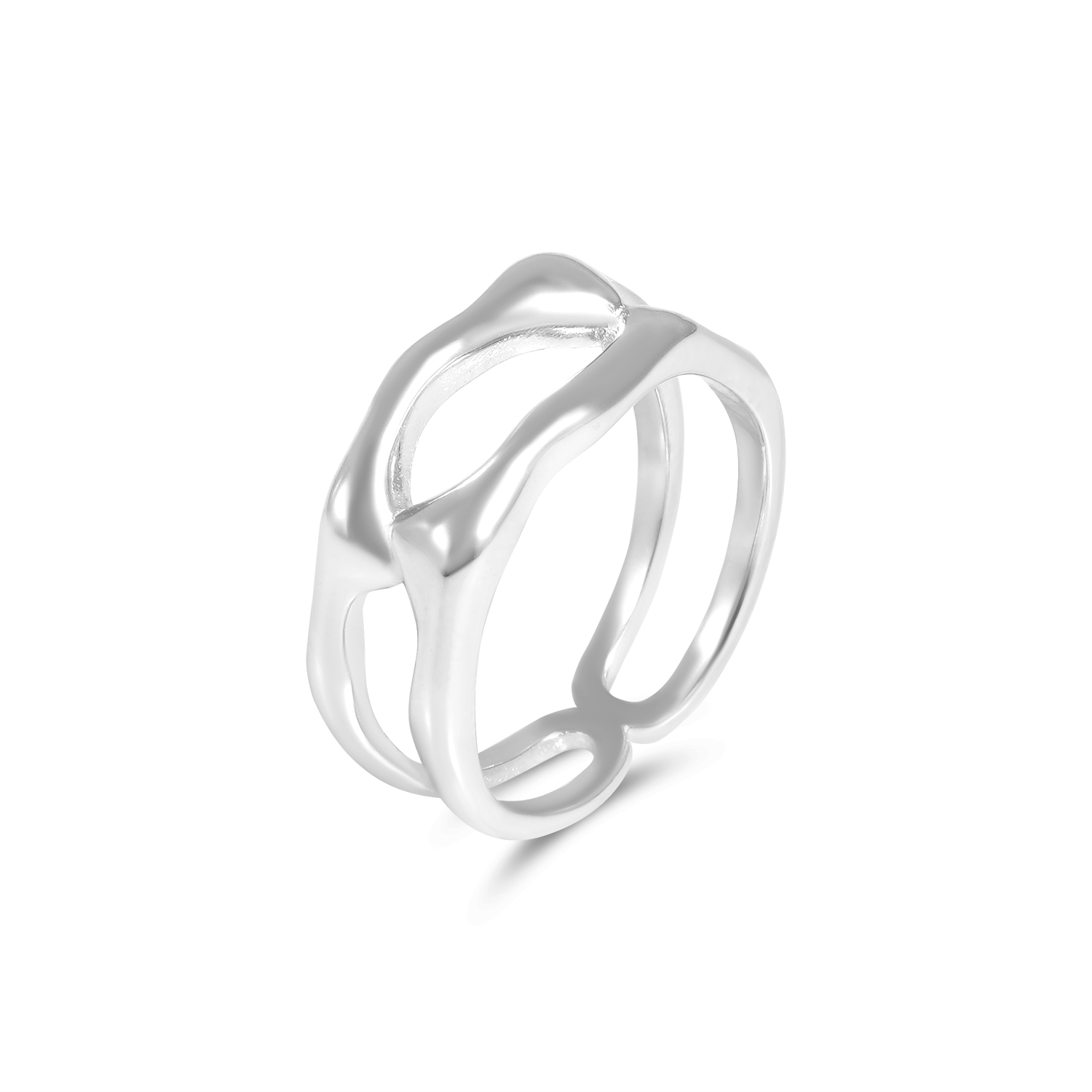 Inel argint dama model dublu topit Fusion Flow