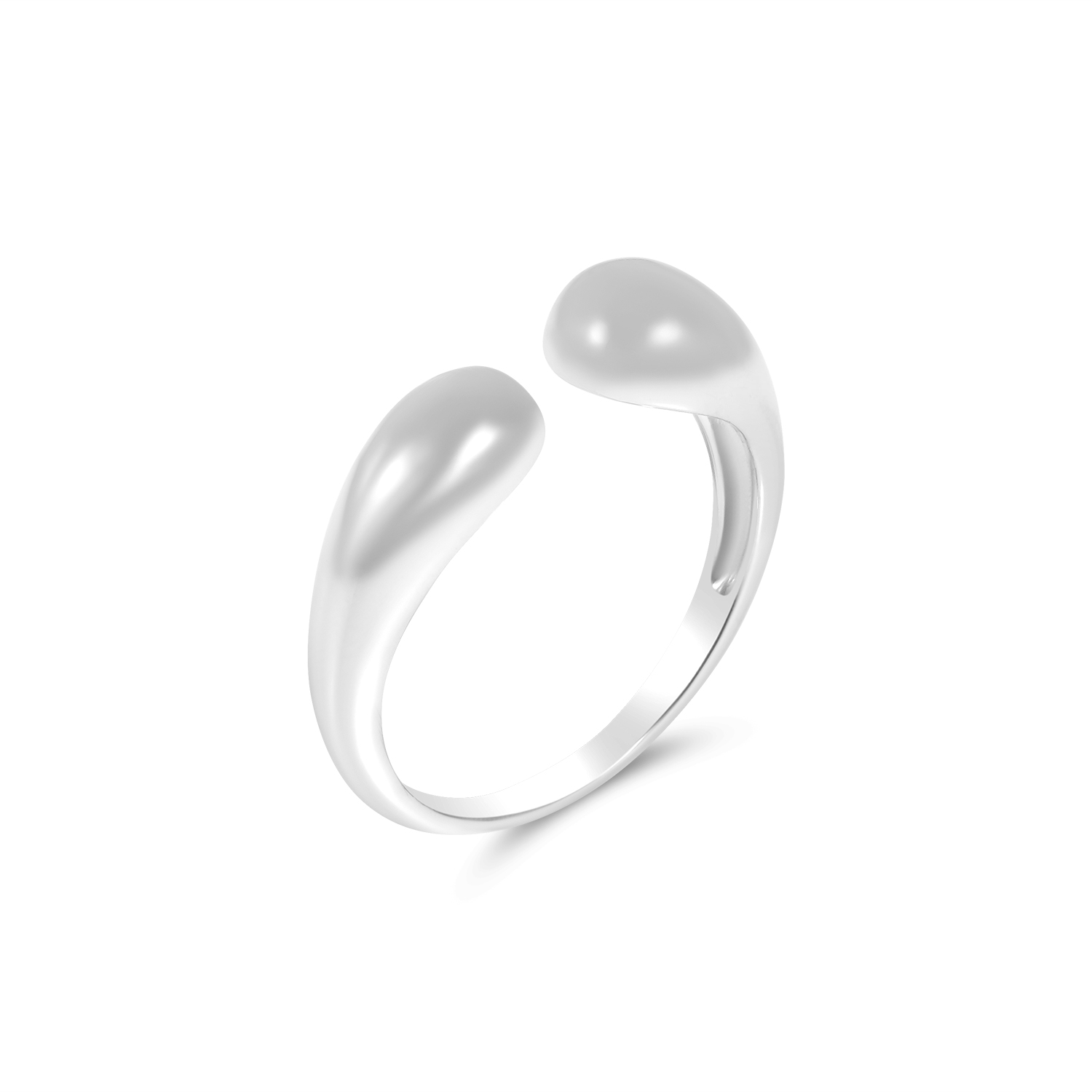 Inel argint dama cu design deschis si capete rotunjite Liquid Curve