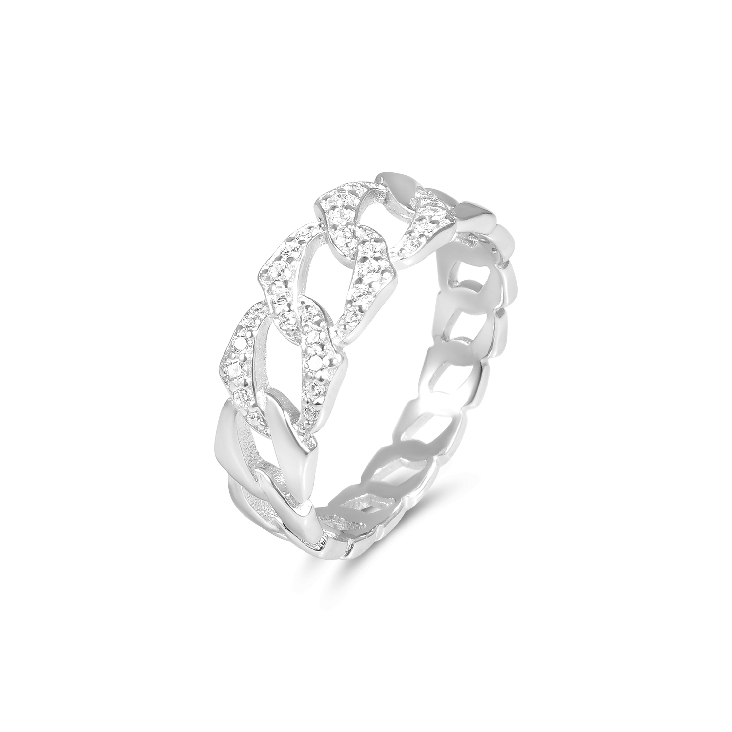 Inel argint dama model zale cu pietre Zirconia Chain Sparkle