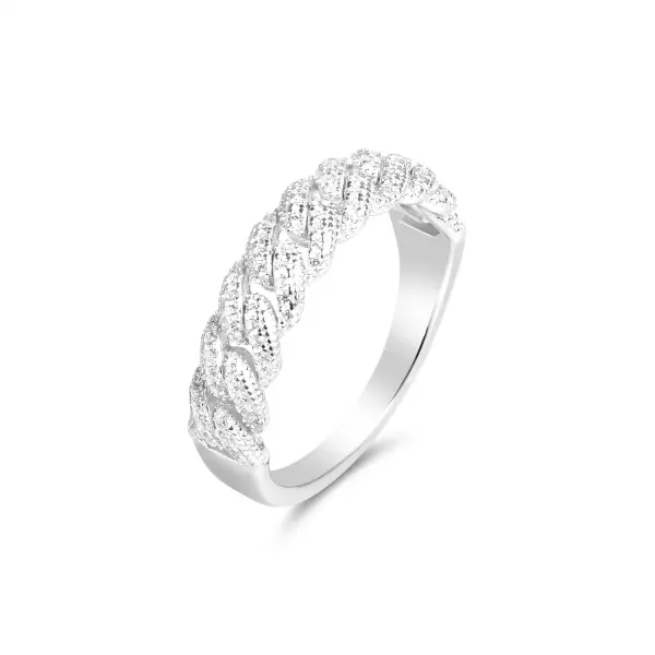 Inel argint dama cu pietre Zirconia model zale Chain Elegance