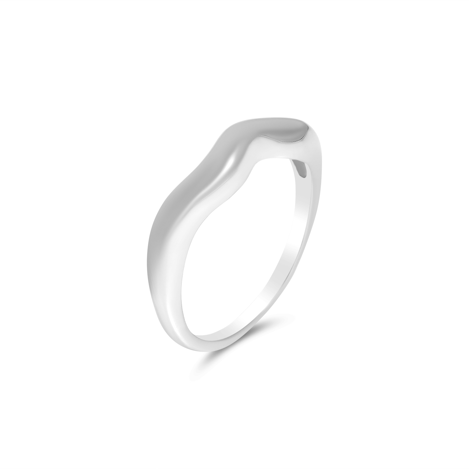 Inel argint dama cu design minimalist Fluid Touch