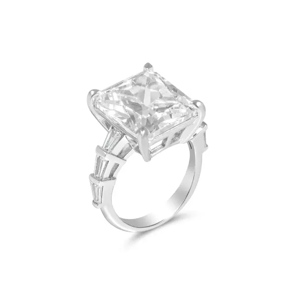 Inel argint dama cu piatra Zirconia centrala Square Radiance