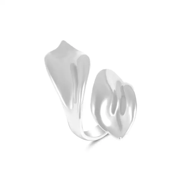 Inel argint dama cu model de frunze sculptate Silver Leaves Grace